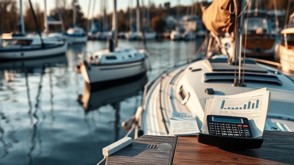 Person som granskar ekonomi och finansiering för båtköp 2026