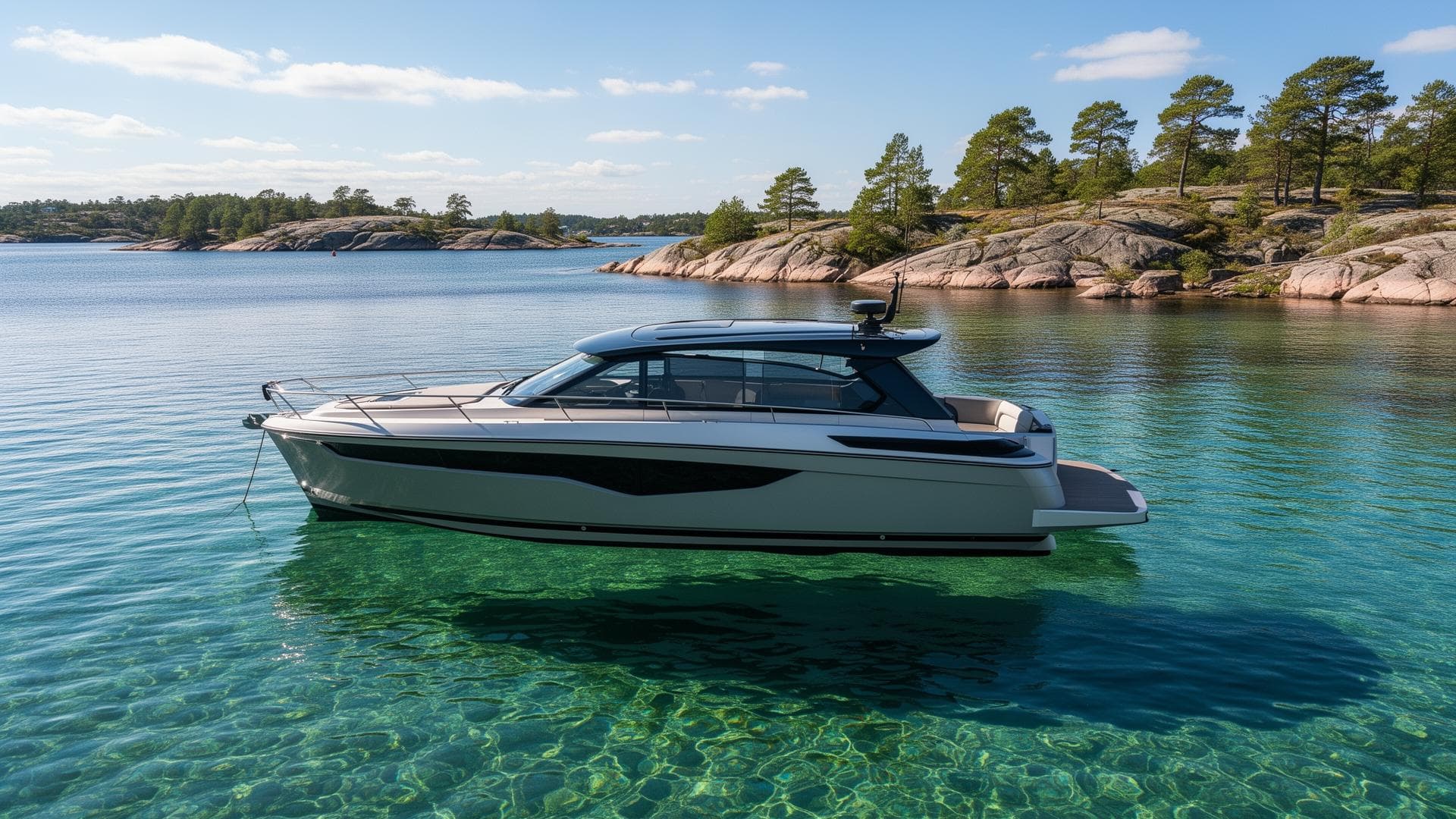 Daycruiser i skärgården en sommardag